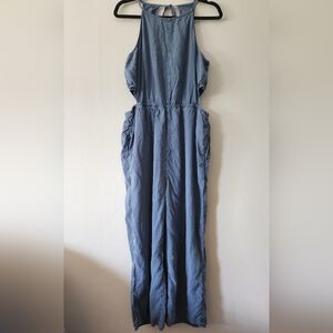 Cloth & Stone Blue Maxi A-Line Jumpsuit for Work